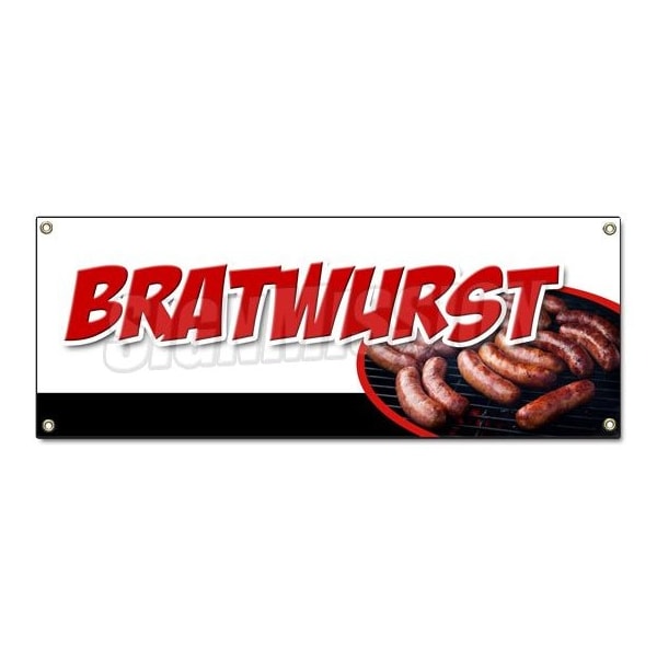 Bratwurst Banner Heavy Duty 13 Oz Vinyl with Grommets Single Sided